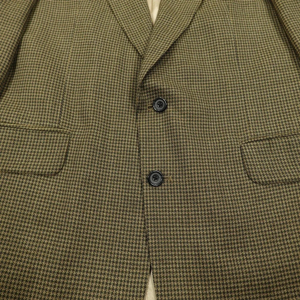 Oscar de la Renta Blazer Mens 42R Brown Houndstooth Wool Two Button Sport‎ Coat
